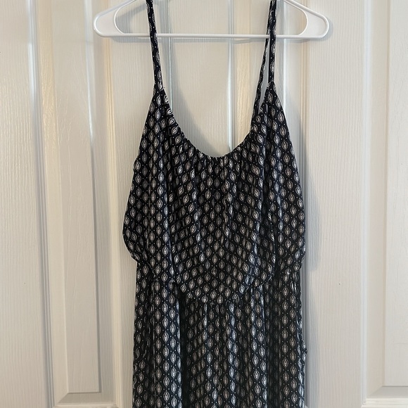 Navy and white wide leg jumpsuit size large - Picture 2 of 5